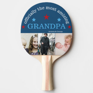 Raquette De Ping Pong Meilleur grand-père toujours Collage photo personn