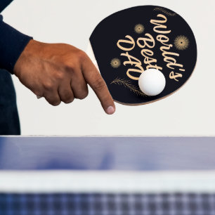 Raquette De Ping Pong Meilleur Papa du Monde  Typographie Simple Pères