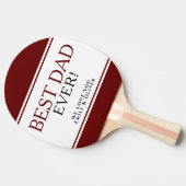 Raquette De Ping Pong Meilleur papa jamais moderne Rouge Noir Fête du Pè (Côté)