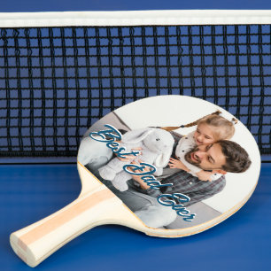 Raquette De Ping Pong Meilleur Papa Personnalisé Superposition de photo