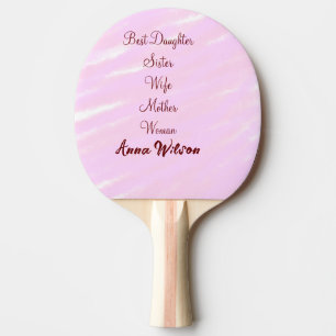 Raquette De Ping Pong Meilleure femme maman épouse fille ajouter nom tex