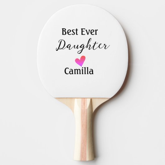 Raquette De Ping Pong Meilleure fille ajouter nom papa maman fille fille (Devant)