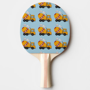 Raquette De Ping Pong Mélangeur concret jaune et rouge fait sur commande