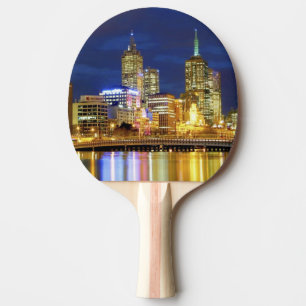 Raquette De Ping Pong Melbourne, Australie. Une vue nocturne sur les 2