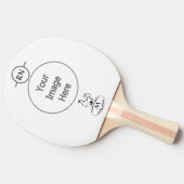 Raquette De Ping Pong Mère Hen nichant sur un oeuf de monogramme (Côté)