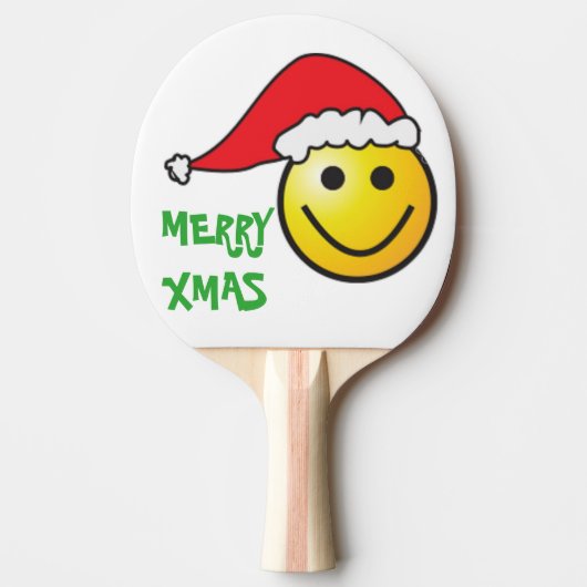 RAQUETTE DE PING PONG MERRY CHRISTMAS FACE SANTA CLAUS (Devant)