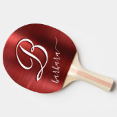 Raquette De Ping Pong Métal brossé Personnalisé Rouge (Côté)