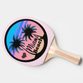 Raquette De Ping Pong Miami Beach Bleu et Palmiers roses (Côté)
