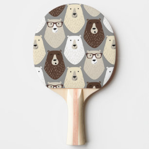 Raquette De Ping Pong Mignon motif d'ours pour cadeau de fête des pères