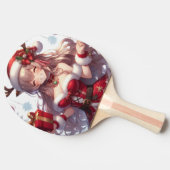 Raquette De Ping Pong mignonne fille de Noël anime (Côté)