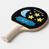 Raquette De Ping Pong Mignons étoiles chantant, lune et bande dessinée d (Devant Angle)