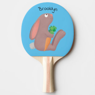 Raquette De Ping Pong Mignons lapin lapin lapin assis avec dessin de car