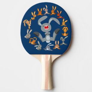 Raquette De Ping Pong Mignons lapins de dessin Mandala Ping Pong Paddle
