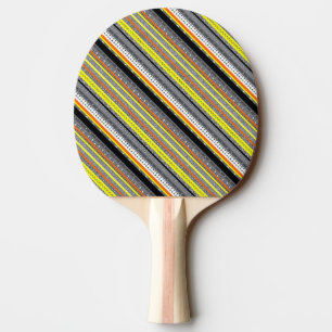 Raquette De Ping Pong Mignons motifs aztèques gris jaune orange