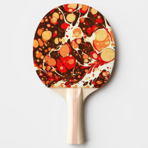 Raquette De Ping Pong Mignons rouge brun orange pierres abstraites