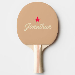 Raquette De Ping Pong Milieu de Siècle Baiser de pêche Signature Étoile