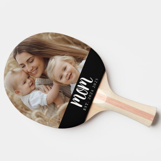 Raquette De Ping Pong Minimal Mom Established Script Black Photo (Côté)