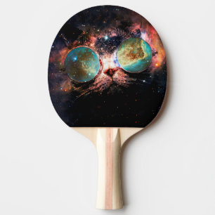Raquette De Ping Pong Minimalist cat with sung in space