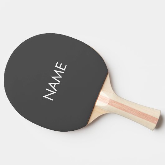 Raquette De Ping Pong Minimalist charcoal grey custom name (Côté)