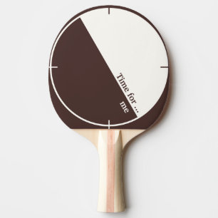 Raquette De Ping Pong Minimaliste marron et blanc, 60°, Texte