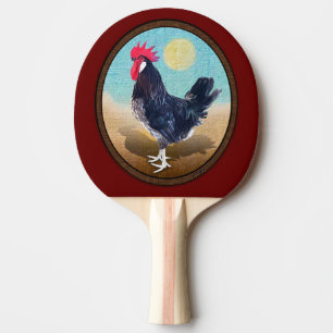 Raquette De Ping Pong Minorque Rooster Vintage Oval