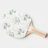 Raquette De Ping Pong Mint Green Pastel Floral Greenery Motif (Côté)