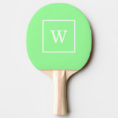 Raquette De Ping Pong Mint Green White Framed Initial (Dos)