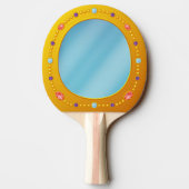 Raquette De Ping Pong Miroir royal incrusté de bijoux d'or avec des (Dos)
