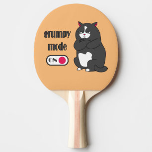 Raquette De Ping Pong Mode grumeux sur drôle de gros chat