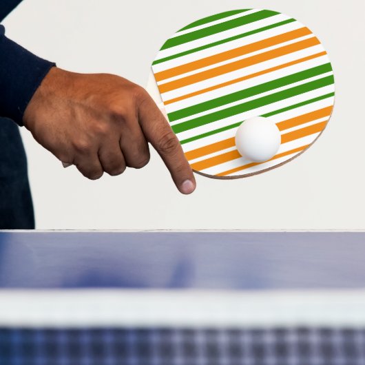 Raquette De Ping Pong Modèle à rayures verticales orange vert blanc (Insitu)