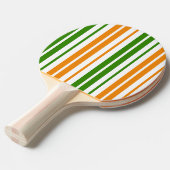 Raquette De Ping Pong Modèle à rayures verticales orange vert blanc (Devant Angle)