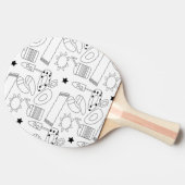 Raquette De Ping Pong Modèle de contours de thème de plage d'été (Côté)