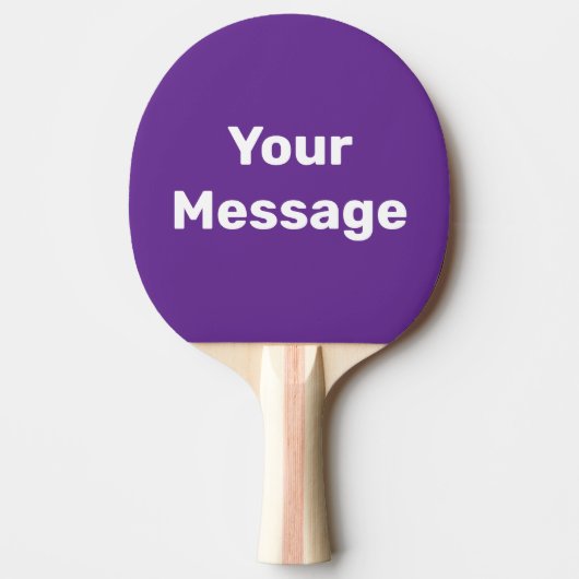 Raquette De Ping Pong Modèle de texte simple violet et blanc (Devant)