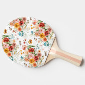 Raquette De Ping Pong Modèle floral du jardin (Côté)