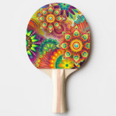 Raquette De Ping Pong Modèle floral psychédélique (Devant)