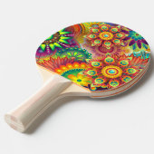 Raquette De Ping Pong Modèle floral psychédélique (Devant Angle)