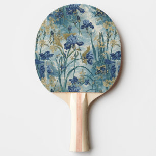 Raquette De Ping Pong Modèle floral vintage Blue Iris de William Morris
