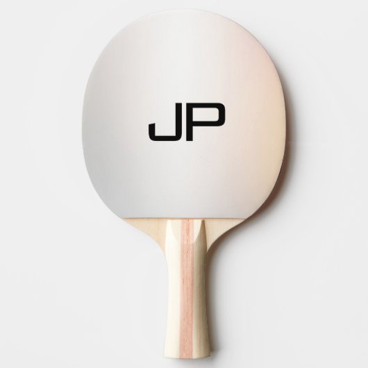 Raquette De Ping Pong Modèle Monogramme élégant personnalisé Argent glam (Devant)