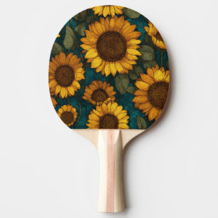 Raquette De Ping Pong Modèles de tournesols – Style floral joyeux