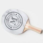 Raquette De Ping Pong Modern Clean White Marble Wedding Monogram (Côté)
