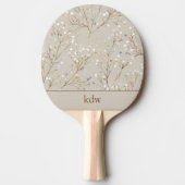 Raquette De Ping Pong Modern Floral Monogram (Devant)