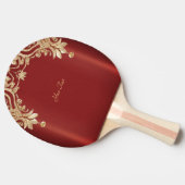 Raquette De Ping Pong Modern Gold Red Floral Ping Pong Paddle (Côté)