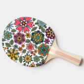 Raquette De Ping Pong Modern Retro Floral Drawing Seamless Pattern Art (Côté)