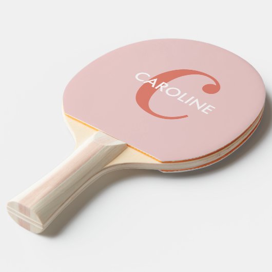 Raquette De Ping Pong Moderne Classique Classique Initiale Rose (Devant Angle)
