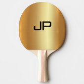 Raquette De Ping Pong Moderne Élégant Monogramme Modèle Glamor Or (Devant)