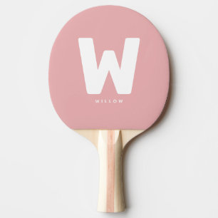 Raquette De Ping Pong Moderne Personnalisé Monogramme Table Tennis Rose