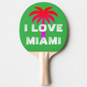 Raquette De Ping Pong Moderne personnalisée été vibrant Miami vert