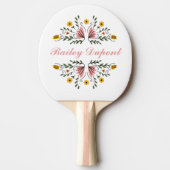 Raquette De Ping Pong Moderne Script Floral Personnalisé (Devant)