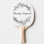 Raquette De Ping Pong Moderne Script Floral Personnalisé (Devant)