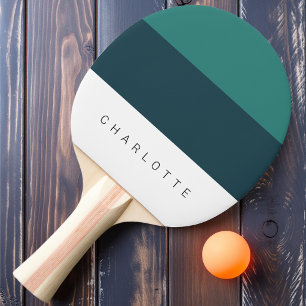 Raquette De Ping Pong Moderne Trois Tons de Sarcelle Profonde avec Nom